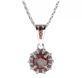 BG přívěs kulatý 751-2 Stříbro 925 - rhodium Granát