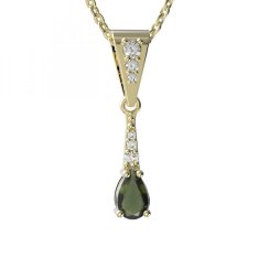 BG přívěs vsazen vltavín  626 Žluté zlato - 585 Vltavín a diamant