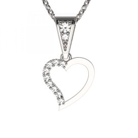 BG zlatý přívěšek srdíčko 1252 Bílé zlato - 585 Bílý kubický zirkon