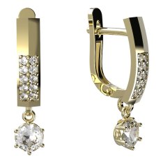 BG zlaté náušnice 1294 Žluté zlato - 585 Diamant