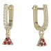 BeKid, Gold kids earrings -773 - Switching on: English, Metal: Yellow gold 585, Stone: Red cubic zircon
