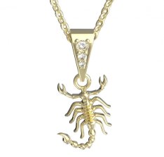 BG zlatý přívěšek Štír 040 Žluté zlato - 585 Diamant