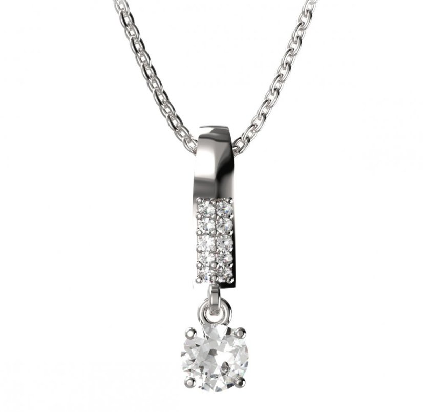 BG zlatý přívěšek  726 Bílé zlato - 585 Diamant