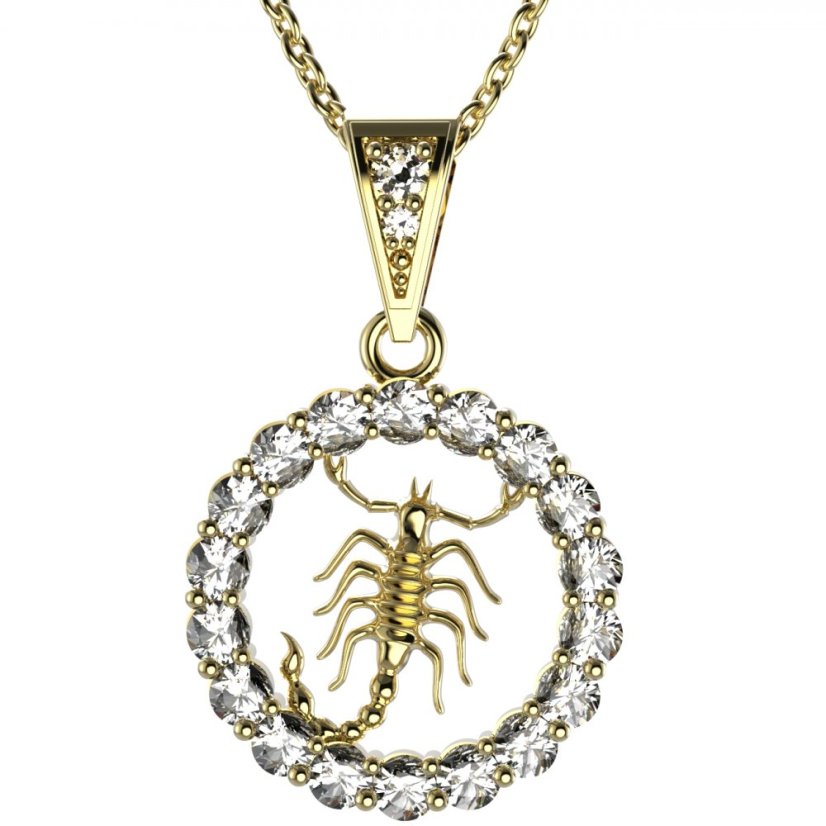 BG zlatý přívěšek Štír 044 Žluté zlato - 585 Diamant