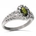 BG prsten s oválným kamenem 498-G - Kov: Stříbro 925 - rhodium, Kámen: Vltavín a granát