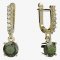 BG moldavite earrings - 727 - Switching on: Hinge clip 61, Metal: Yellow gold 585, Stone: Moldavite and cubic zirconium
