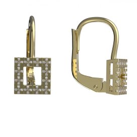 BG zlaté náušnice se zirkony nebo diamanty 1484 Žluté zlato - 585 Diamant