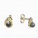 BeKid dětské náušnice 1242 s černou perlou - Zapínání: Kruhy 12 mm, Kov: Žluté zlato 585, Kámen: Diamant
