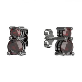 BG  náušnice s granátem nebo vltavínem 746 Stříbro 925 - ruthenium (30-90dní) Granát