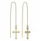 BeKid, Gold kids earrings -1110 - Switching on: Chain 9 cm, Metal: White gold 585, Stone: Pink cubic zircon