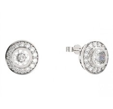 BG zlaté diamantové náušnice -  754 Bílé zlato - 585 Diamant lab-grown