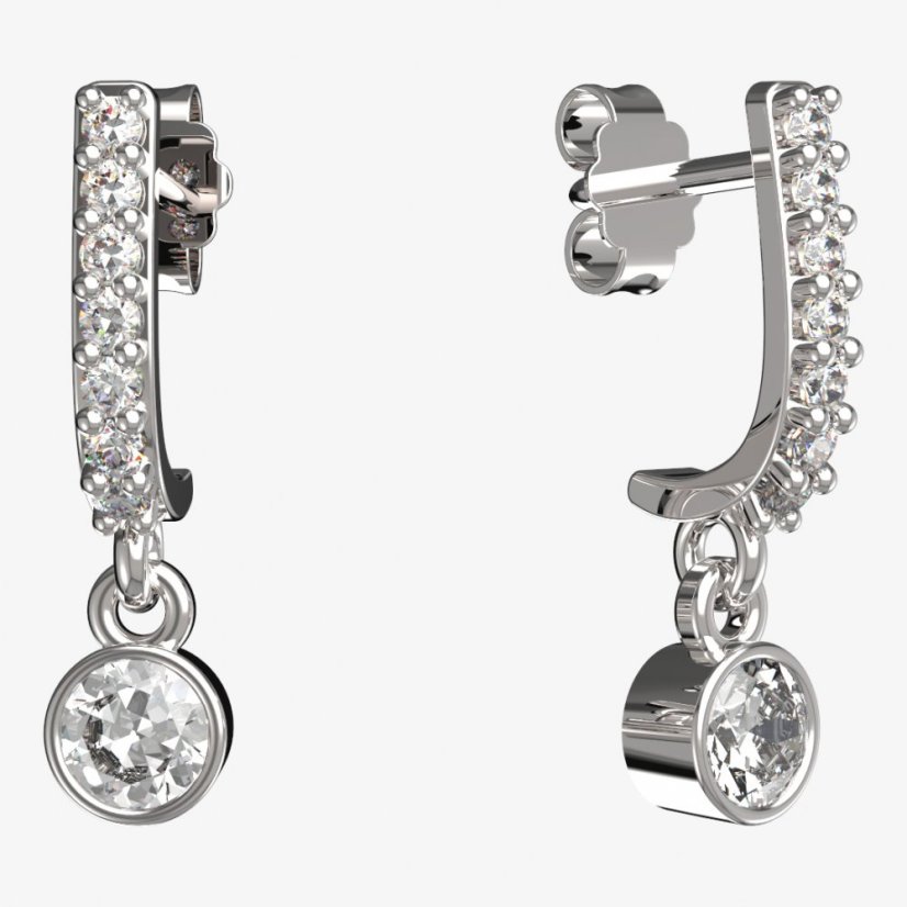 BG zlaté náušnice 722 Bílé zlato - 585 Diamant