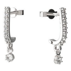 BG zlaté náušnice 1292 Bílé zlato - 585 Diamant