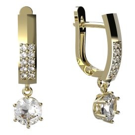 BG zlaté náušnice 1295 Žluté zlato - 585 Diamant