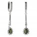 BG earring drop stone  509-B94 - Metal: Silver 925 - rhodium, Stone: Garnet