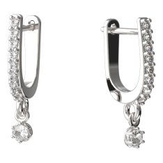 BG zlaté náušnice 1292 Bílé zlato - 585 Diamant