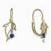 BeKid, Gold kids earrings -1183 - Switching on: Brizura 0-3 roky, Metal: Yellow gold 585, Stone: Dark blue cubic zircon
