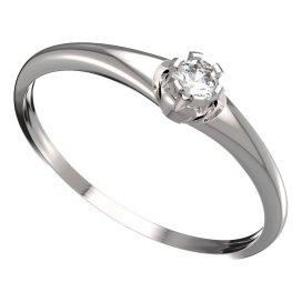 BG zlatý prstýnek 553 I Bílé zlato - 585 Diamant