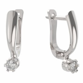 BG zlaté náušnice 553 Bílé zlato - 585 Diamant