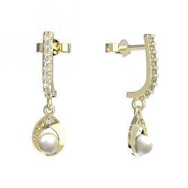 BeKid dětské náušnice 1242 s bílou perlou Žluté zlato - 585 Diamant
