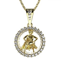 BG zlatý diamantový přívěšek Vodnář 045 Žluté zlato - 585 Diamant lab-grown