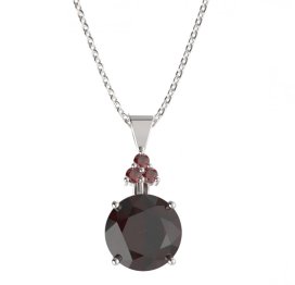 BG přívěs kruhového tvaru 475-87 Stříbro 925 - rhodium Granát