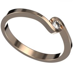 BG zlatý diamantový prstýnek 1149 /zásnubní/ Růžové zlato 585 (30-90dní) Diamant lab-grown