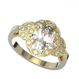 BG zlatý diamantový prstýnek 961 Žluté zlato - 585 Diamant lab-grown