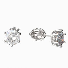 BG zlaté náušnice 1295 Bílé zlato - 585 Diamant
