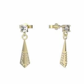 BG zlaté náušnice 1360 Žluté zlato - 585 Diamant