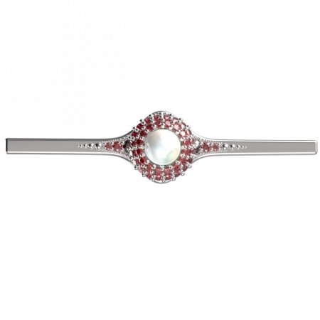 BG brooch 540K - Metal: Silver - gold plated 925, Stone: Garnet and pearl