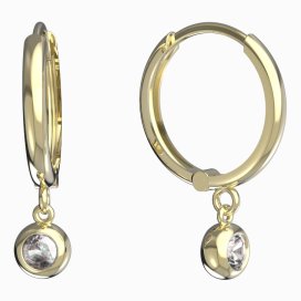 BeKid dětské náušnice 102 Žluté zlato - 585 Diamant