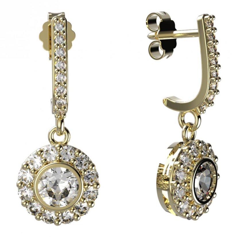 BG zlaté náušnice -  744 Žluté zlato - 585 Diamant