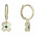 BeKid, Gold kids earrings -830 - Switching on: Circles 12 mm, Metal: Yellow gold 585, Stone: Green cubic zircon
