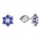 BeKid, Gold kids earrings -109 - Switching on: Puzeta, Metal: White gold 585, Stone: Dark blue cubic zircon