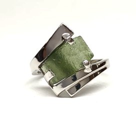 BG prsten přírodní kámen-Vltavín 007