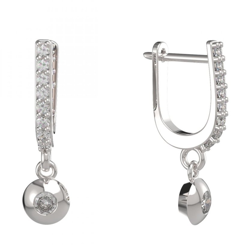 BG zlaté diamantové náušnice 732 Bílé zlato - 585 Diamant lab-grown