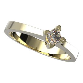 BG zlatý prstýnek 775 Bílé zlato - 585 Růžový kubický zirkon