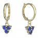 BeKid, Gold kids earrings -776 - Switching on: Circles 12 mm, Metal: Yellow gold 585, Stone: Dark blue cubic zircon