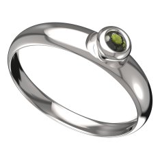 BG vltavínový prsten 550T Bílé zlato - 585 Vltavín