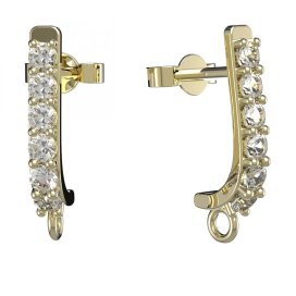 BG zlatý závěs dámské náušnice /94 Žluté zlato - 585 Bílý kubický zirkon