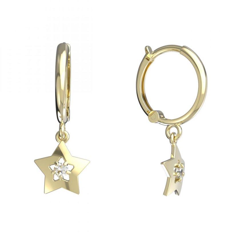 BeKid dětské náušnice hvězdička 824 Žluté zlato - 585 Diamant