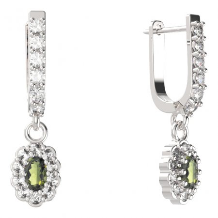 BG  earring 455-94 oval - Metal: Silver 925 - rhodium, Stone: Garnet