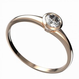 BG zlatý diamantový prstýnek 555 I Růžové zlato 585 (30-90dní) Diamant lab-grown