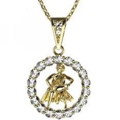 BG zlatý diamantový přívěšek Vodnář 044 Žluté zlato - 585 Diamant lab-grown