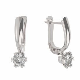 BG zlaté náušnice 556 Bílé zlato - 585 Diamant
