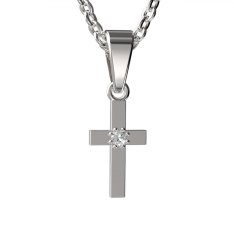 BG zlatý přívěšek křížek 239 Bílé zlato - 585 Diamant