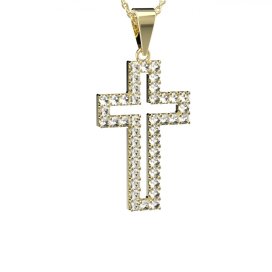 BG zlatý přívěšek křížek 238 Žluté zlato - 585 Diamant