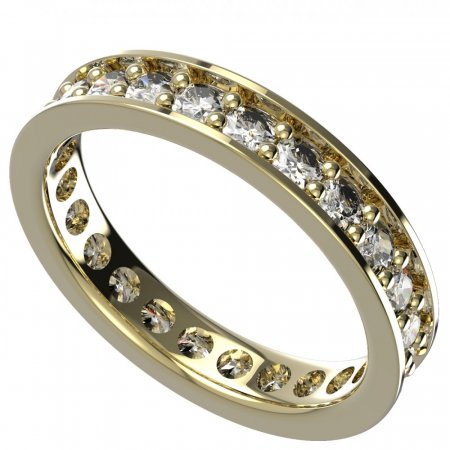 BG zlatý diamantový prstýnek 046 - Kov: Žluté zlato 585, Kámen: Diamant lab-grown