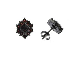 BG náušnice s českým granátem  110 Žluté zlato - 585 Granát